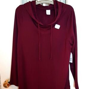 Time &‎ True Maternity Burgundy HoodieSweatShirt Jacket  S New no tags